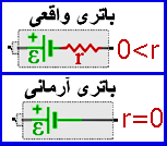 باتری آرمانی و باتری واقعی