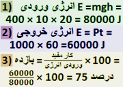 محاسبه بازده مولد برق