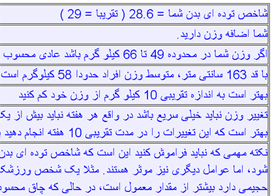 خروجی ابزار bmi